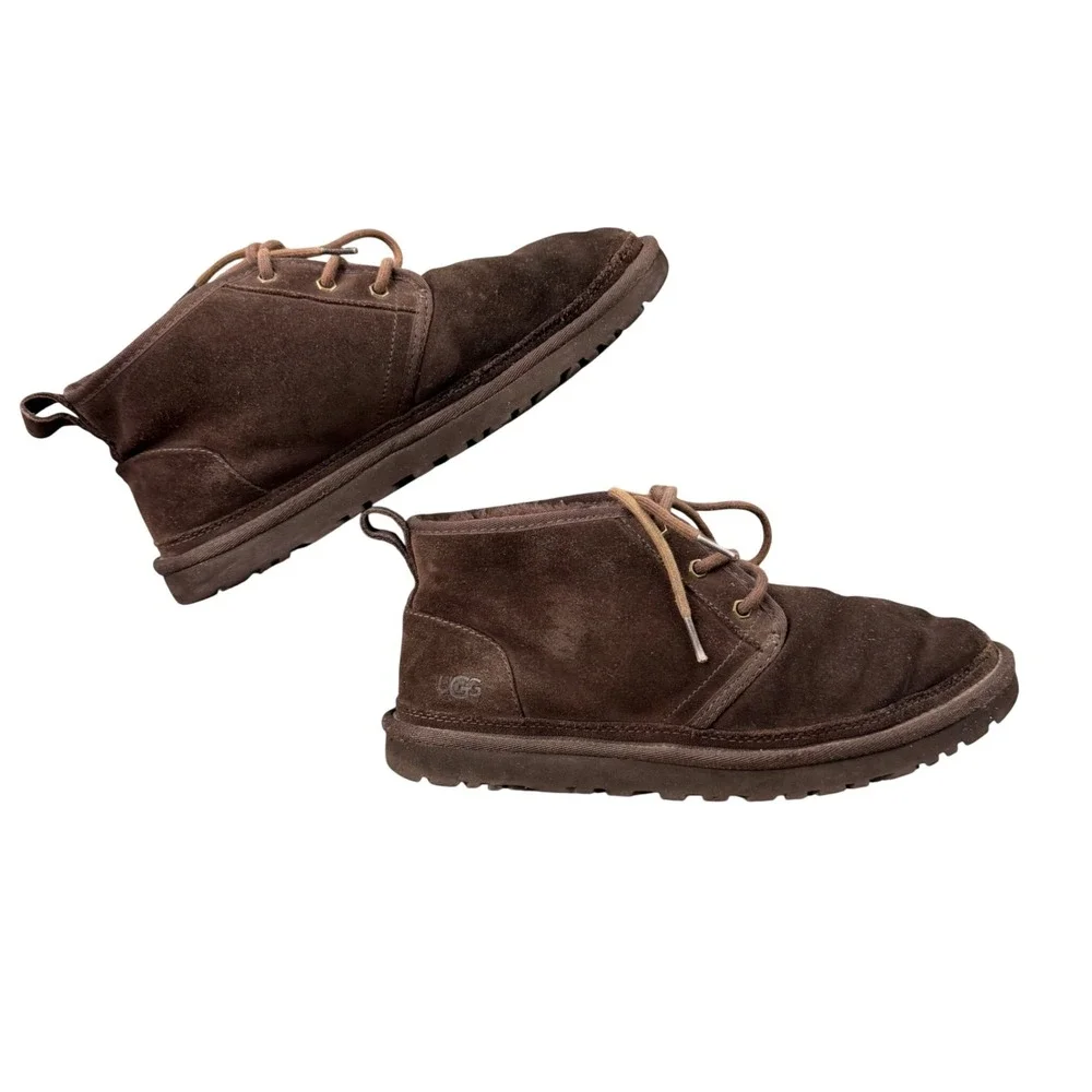 UGG Neumel Chocolate Brown Suede Lace Up Chukka Boots Mens 10